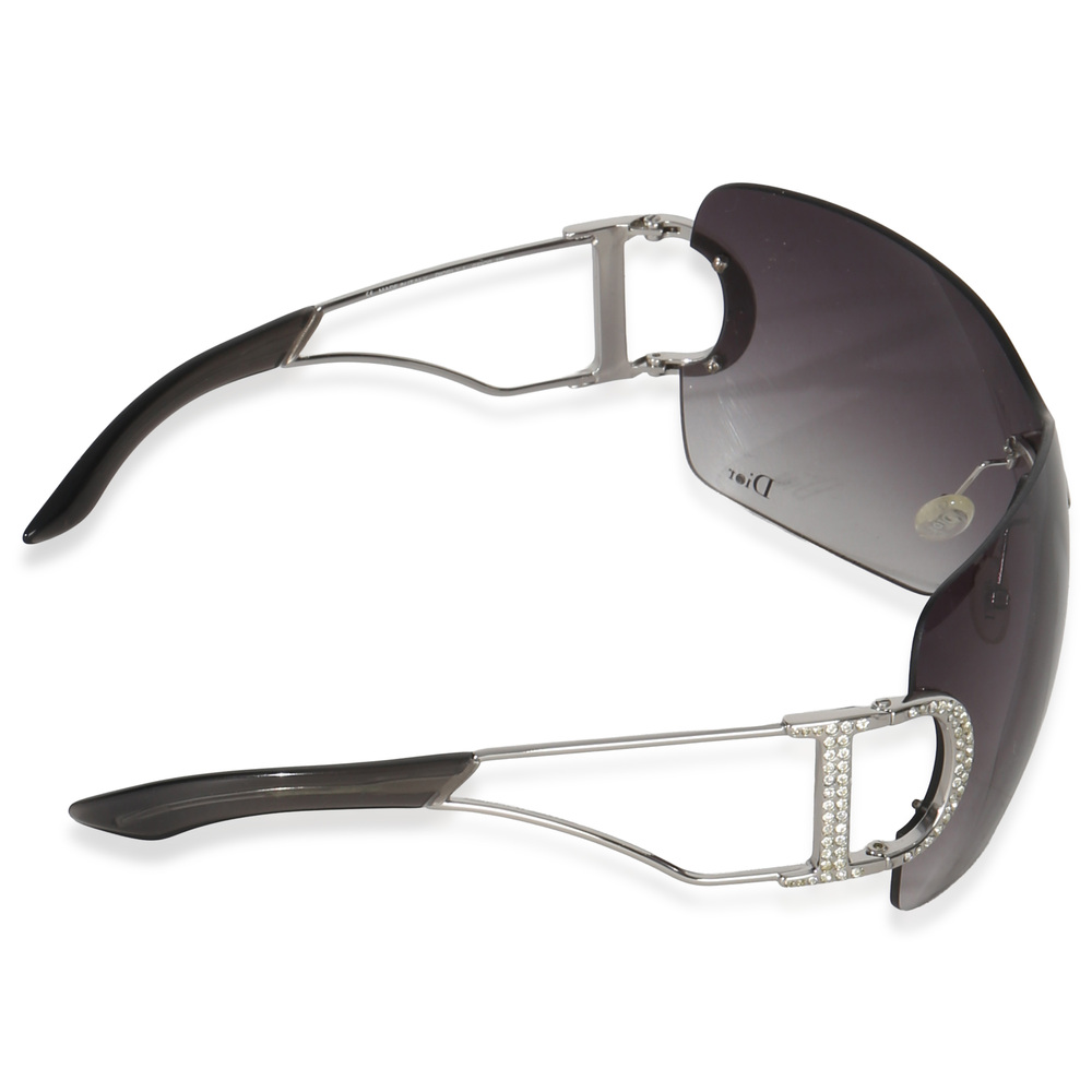 Christian Dior Diorly Crystal Logo Rimless Oversize Shield Sunglasses - Picture 2 of 4